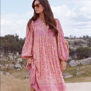 Spell Folk Song Midi Boho Dress
